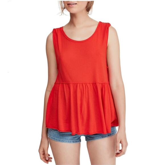 NWT Free People Anytime Tank Top - Red - Small - Picture 1 of 11
